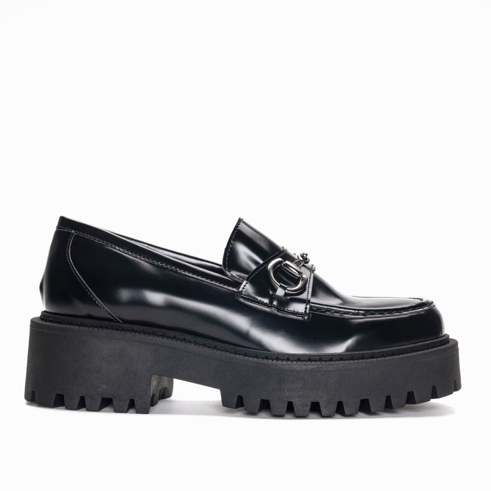 nae Anuk Black Vegan Loafer Chunky Sole